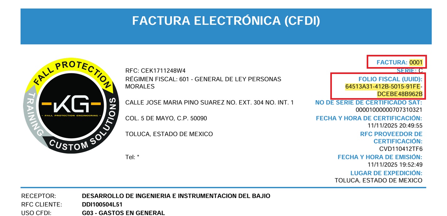 Ejemplo de factura